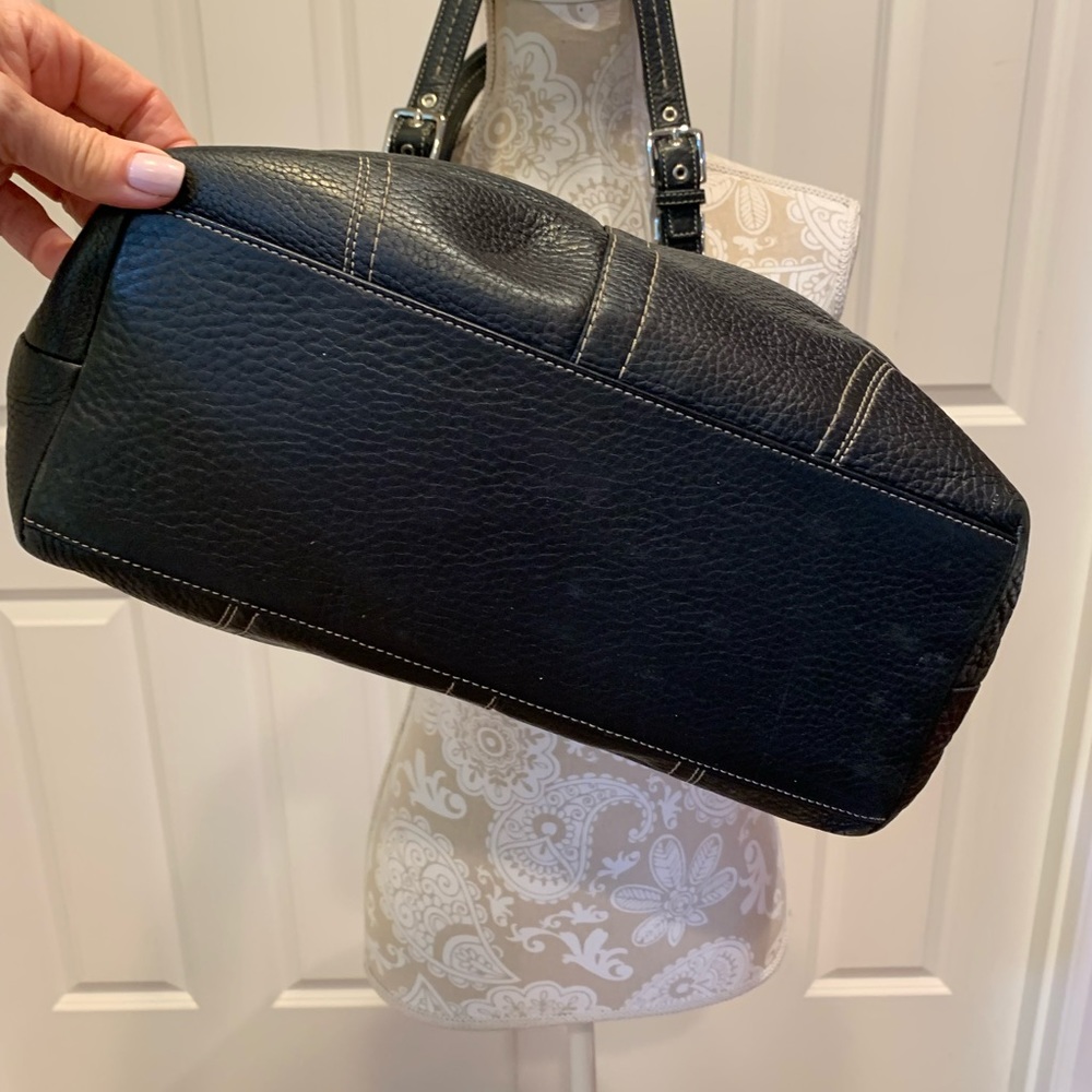 Coach Black Leather Tote / Purse - Picture 5 of 11